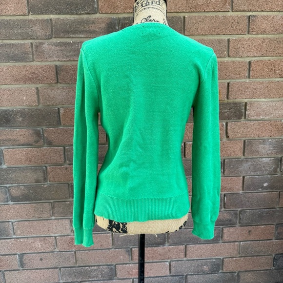 Chaps Emerald Green V-Neck Cable-Knit Sweater Size Large - Picture 4 of 6